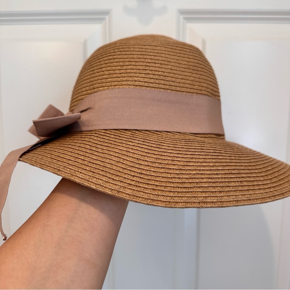 MaxMara - Intrend Tan Straw Hat with Ribbon - Beautiful - Picture 6 of 9